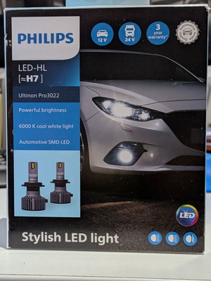 Λάμπες Philips H7 Ultinon Pro3022 LED 12V 24V 20W 6000K σετ καινούργιο