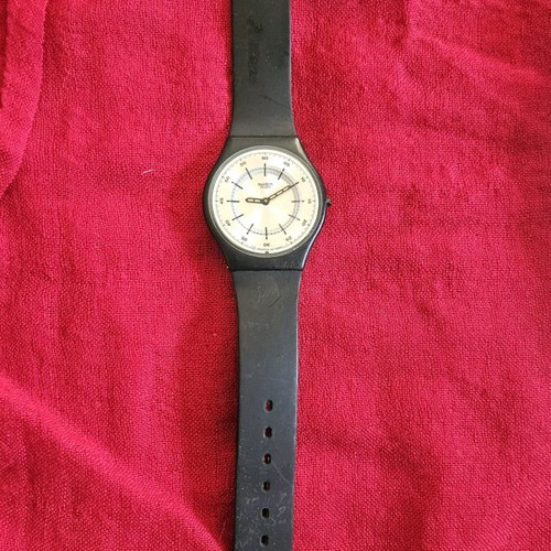 Swatch Flattention Skin Silicon watch 1999 used, black
