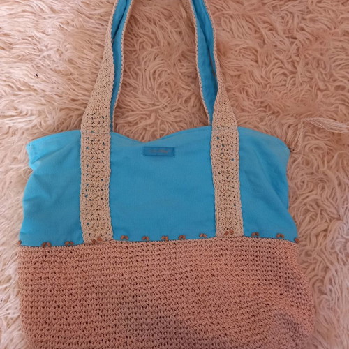 Daniel Ray beach bag used with straw details and zipper