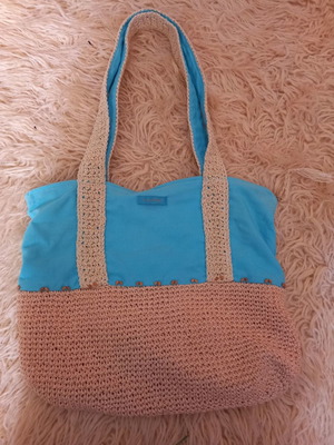 Daniel Ray beach bag used with straw details and zipper