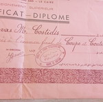 Diploma of Cutting and Sewing 1947 used, Cairo Egypt, bilingual
