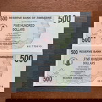  ZIMBABWE - 2x 500 Δολάρια UNC ΣΥΝΕΧΟΜΕΝΑ ΝΟΥΜΕΡΑ