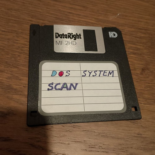 MS_Dos operating system diskette used, DataRight 3.5" floppy disk
