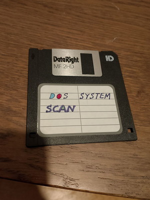 MS_Dos operating system diskette used, DataRight 3.5" floppy disk