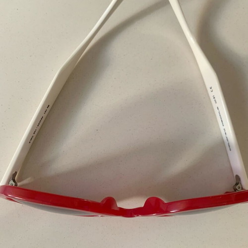 Colored People sunglasses used, red with white arms