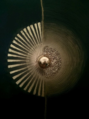 Μοντέρνος Χειροποίητος Πίνακας Gold Reflection ακρυλικό, πάστα & φύλλα χρυσού 100x70 καινούργιος