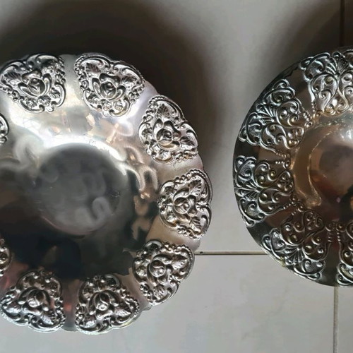 Vintage silver-plated bowls used, set of 2