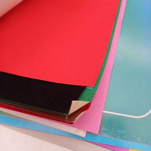 Craft paper sheets velveteen used, 20 self-adhesive pieces