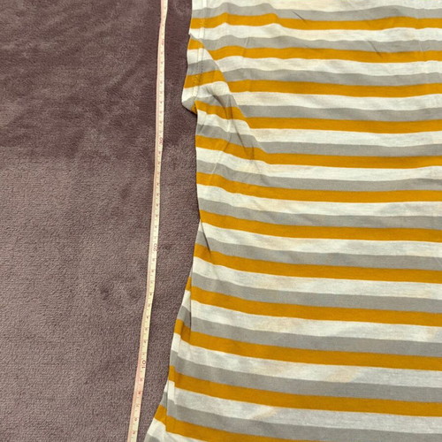 Helmi top size L like new, striped mustard, grey and white