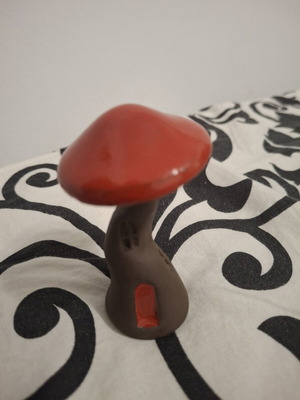 Handmade ceramic mushroom house decoration
