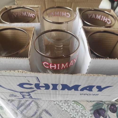 Set of 6 Chimay Original Belgian Trappist Beer glasses 0.33lt new in box