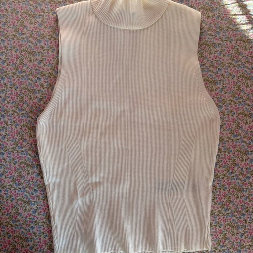 ZARA Ribbed Sleeveless Top used, white, size L