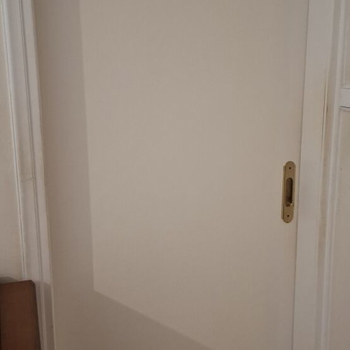 Wooden interior doors used, 3 sliding and 3 hinged