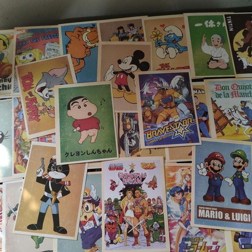 Collectible set of 32 vintage cartoon and anime postcards