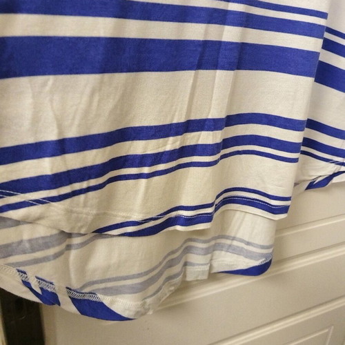 Peacocks striped blouse like new, 3/4 sleeve, white-blue, size XXXL