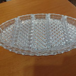 Crystal serving dish new, versatile for dips and nuts