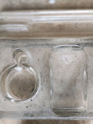 Antique inkwell like new with thick glass vintage