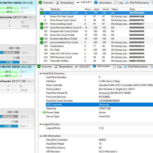 Samsung SSD 860 EVO 500GB like new (2.5'' SATA III)