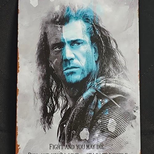 Metal decorative Braveheart William Wallace sign like new