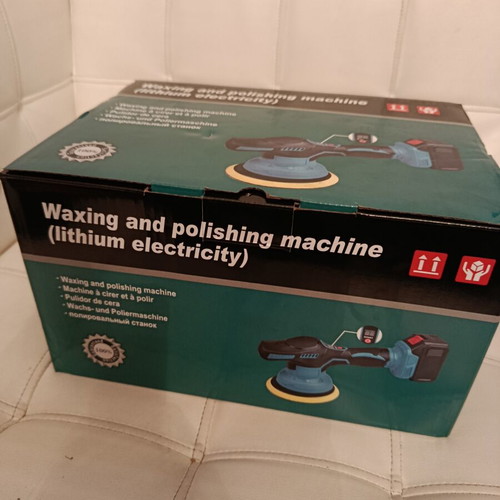 Waxing and polishing machine with two batteries, new
