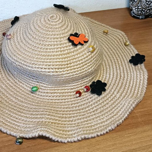 Knitted hat with beads like new