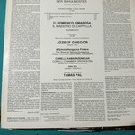 Telemann Der Schulmeister and Cimarosa Il Maestro di Cappella vinyl album