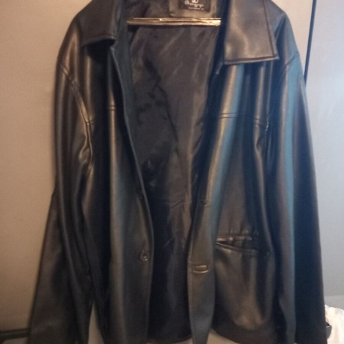 Classic black leather men jacket like new, XL size, made in Turkey