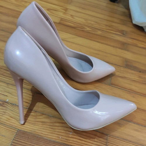Stiletto pumps used, 12 cm heel, size 40, beige pink