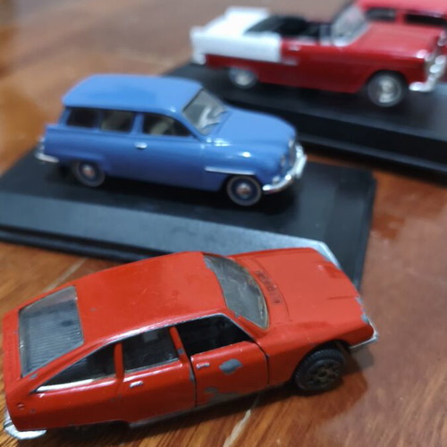 Diecast model cars used, Fiat Citroën Honda Zastava Renault 1:43 set