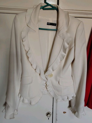 BSB women's jacket used white and beige medium size