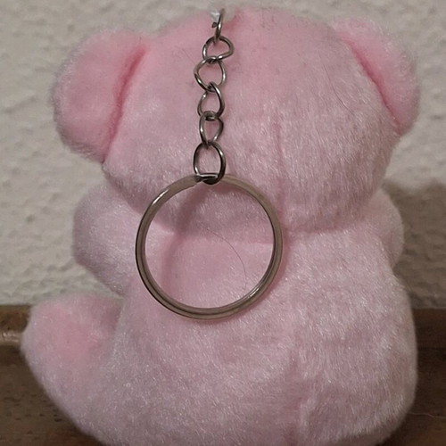 Keychain pink teddy bear Love new