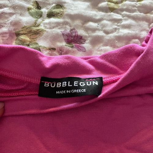 Bubblegun blouse with shoulder pads new, pink, size L