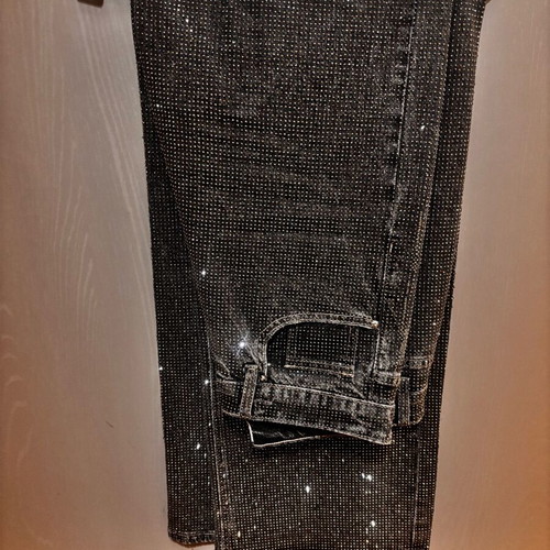 Black denim Premium Monday jeans like new with strass