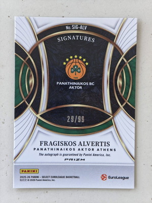 Fragiskos Alvertis Select basketball card with autograph