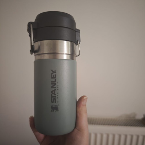 Stanley Thermos 473 ml like new, gray-green