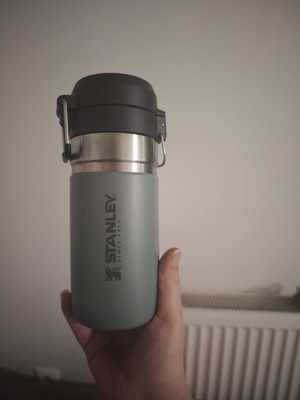 Stanley Thermos 473 ml like new, gray-green