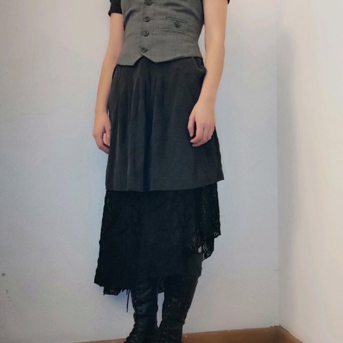 Whistler dress used, 100% silk bluish gray, size L