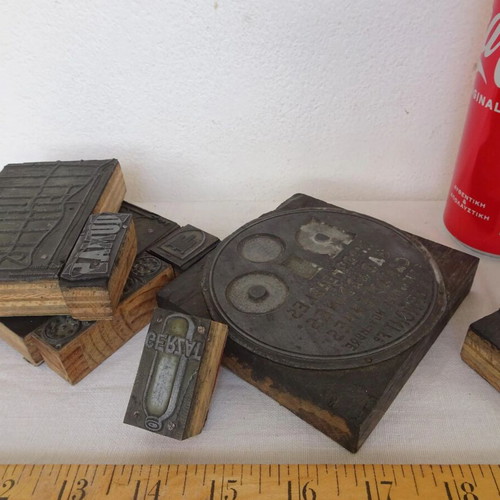 Printing plates used, set of 27, old French typography