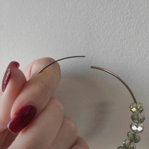 Accessorize Light Gold Hoop Earrings with Beads Like New
