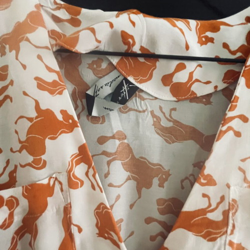 Nadia Rapti dress like new with buttons and side slits, white and orange