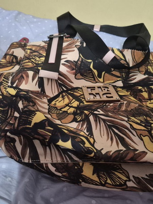 Large handbag used, beige and brown
