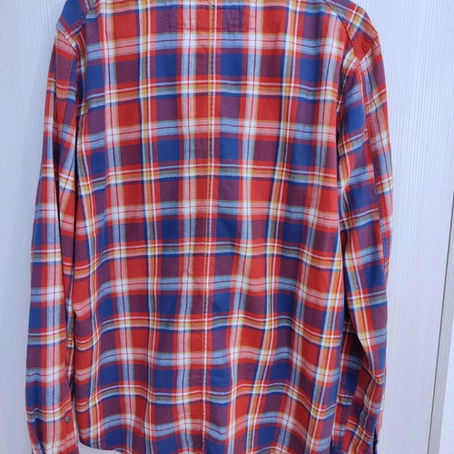 Retro Jeans plaid shirt size M like new, blue and red