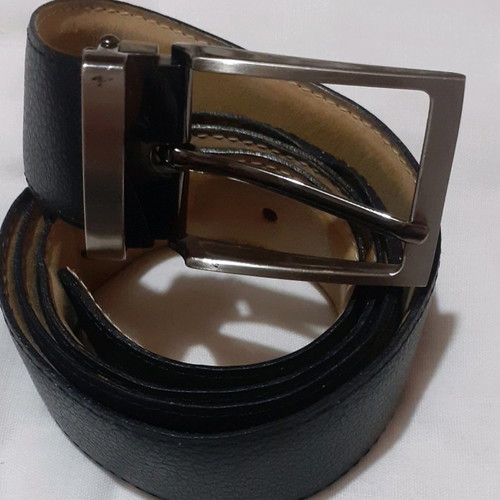 Unisex belt used, genuine double-sided leather, black and brown