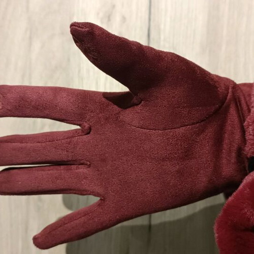 Amelie gloves burgundy new, size Large