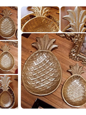 Table platters in pineapple shape, new, large and small