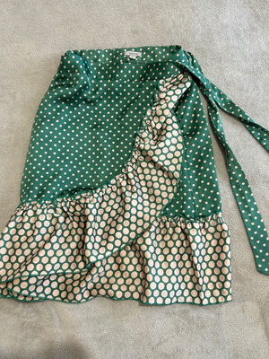 Φούστα boho πουά πράσινη σαν καινούργιο