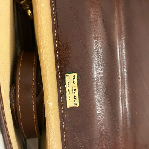 Ted Lepidus leather briefcase brown new unused