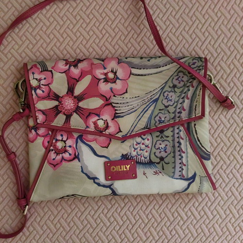 Oilily handbag with detachable strap like new, blue and pink