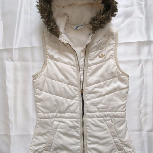 Adidas sleeveless sports vest used, white, size 34 missing sleeves