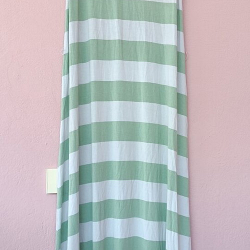 Seaside Afternoon Maxi Dress by Matilda Jane, mint green and white stripes with floral border